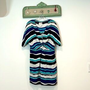 Yumi Kim Silk Ocean Stripes Mini dress size women’s large short sleeve